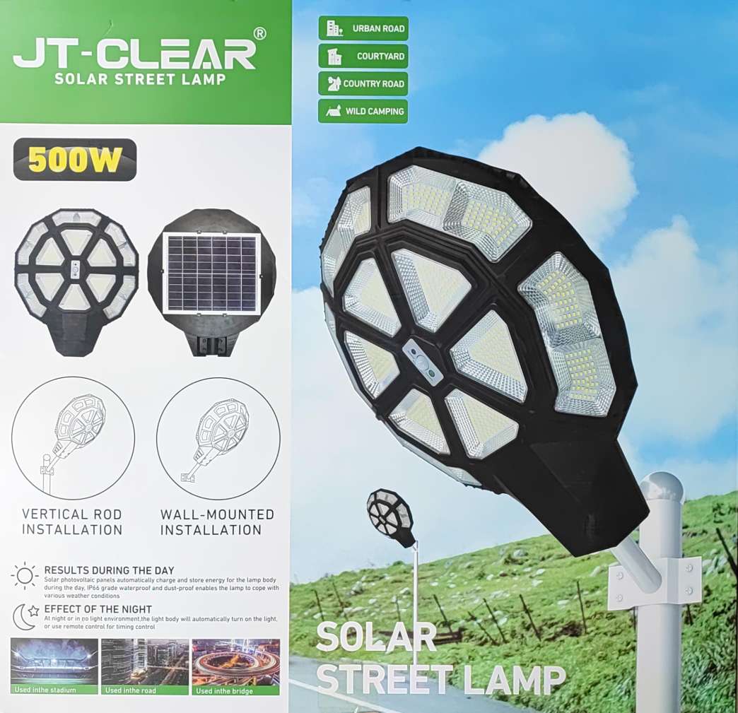 JT-CLEAR 500Watt Solar Powered LED Walkway Light - Energy Efficient Outdoor Lighting Solution - Electromann SA