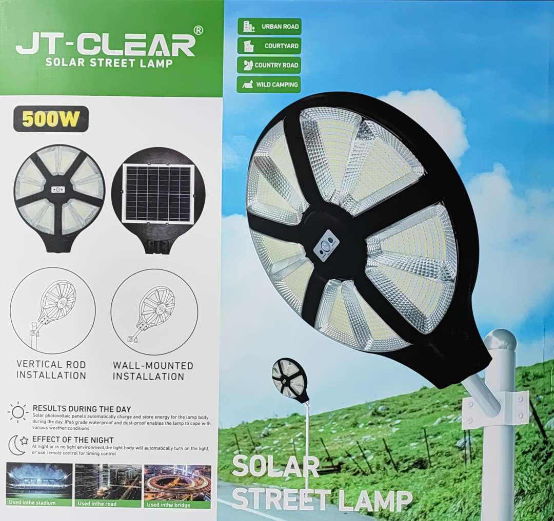JT-CLEAR 500W Solar-Powered LED Walkway Light – Energy-Efficient Outdoor Lighting Solution - Electromann SA