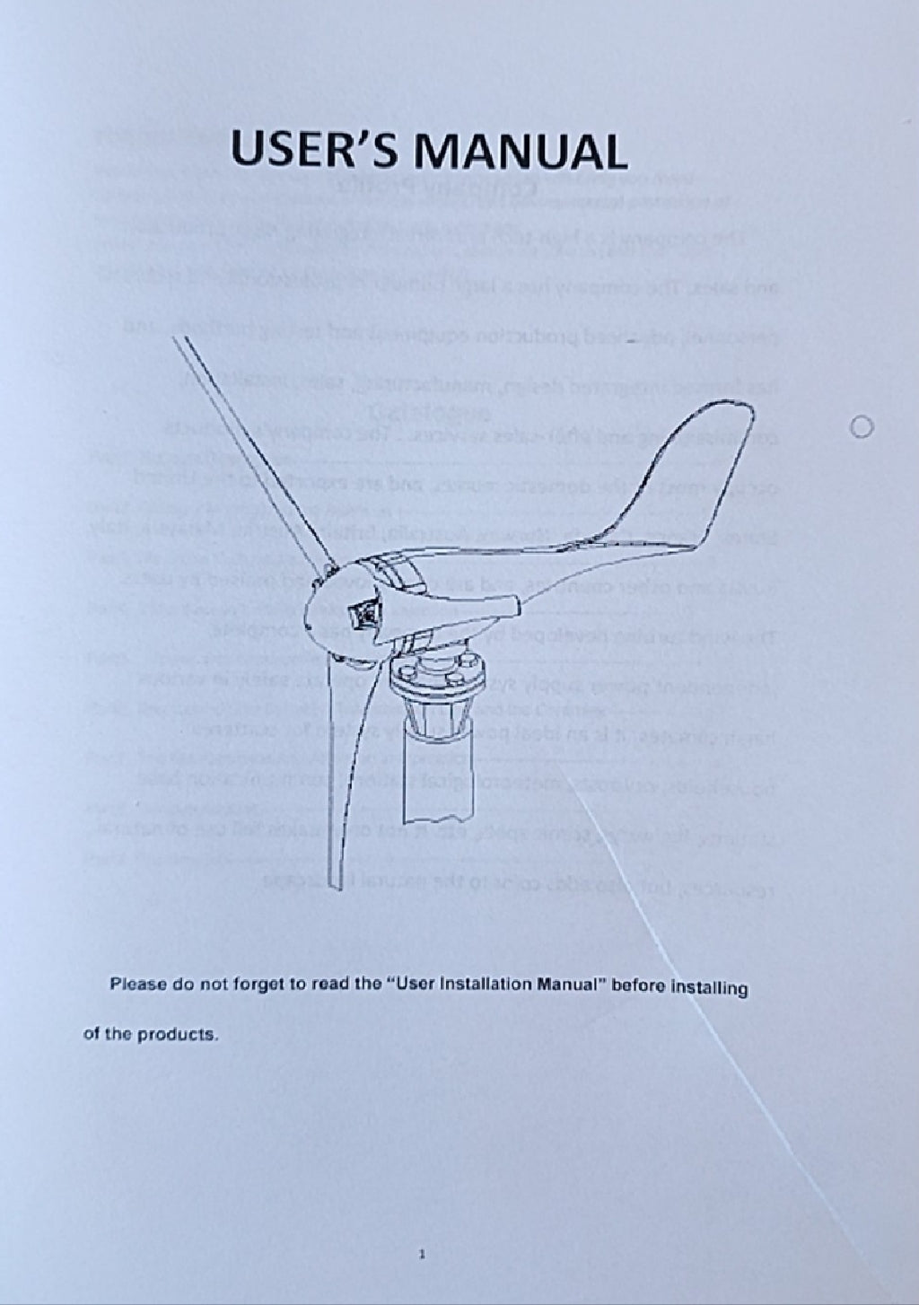 300W 3 Blades 12/24V Wind Turbine with Charge Controller - Electromann SA