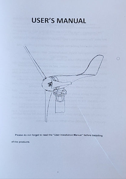 300W 3 Blades 12/24V Wind Turbine with Charge Controller - Electromann SA