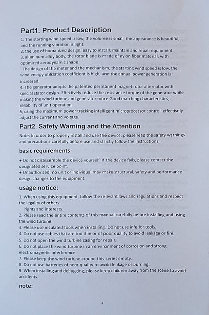 300W 3 Blades 12/24V Wind Turbine with Charge Controller - Electromann SA