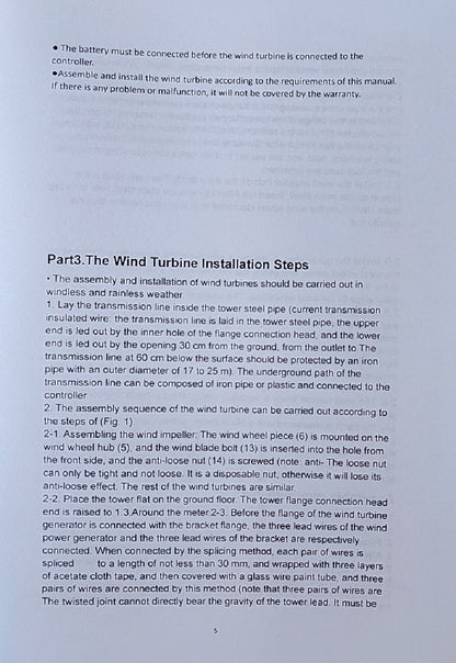 300W 3 Blades 12/24V Wind Turbine with Charge Controller - Electromann SA