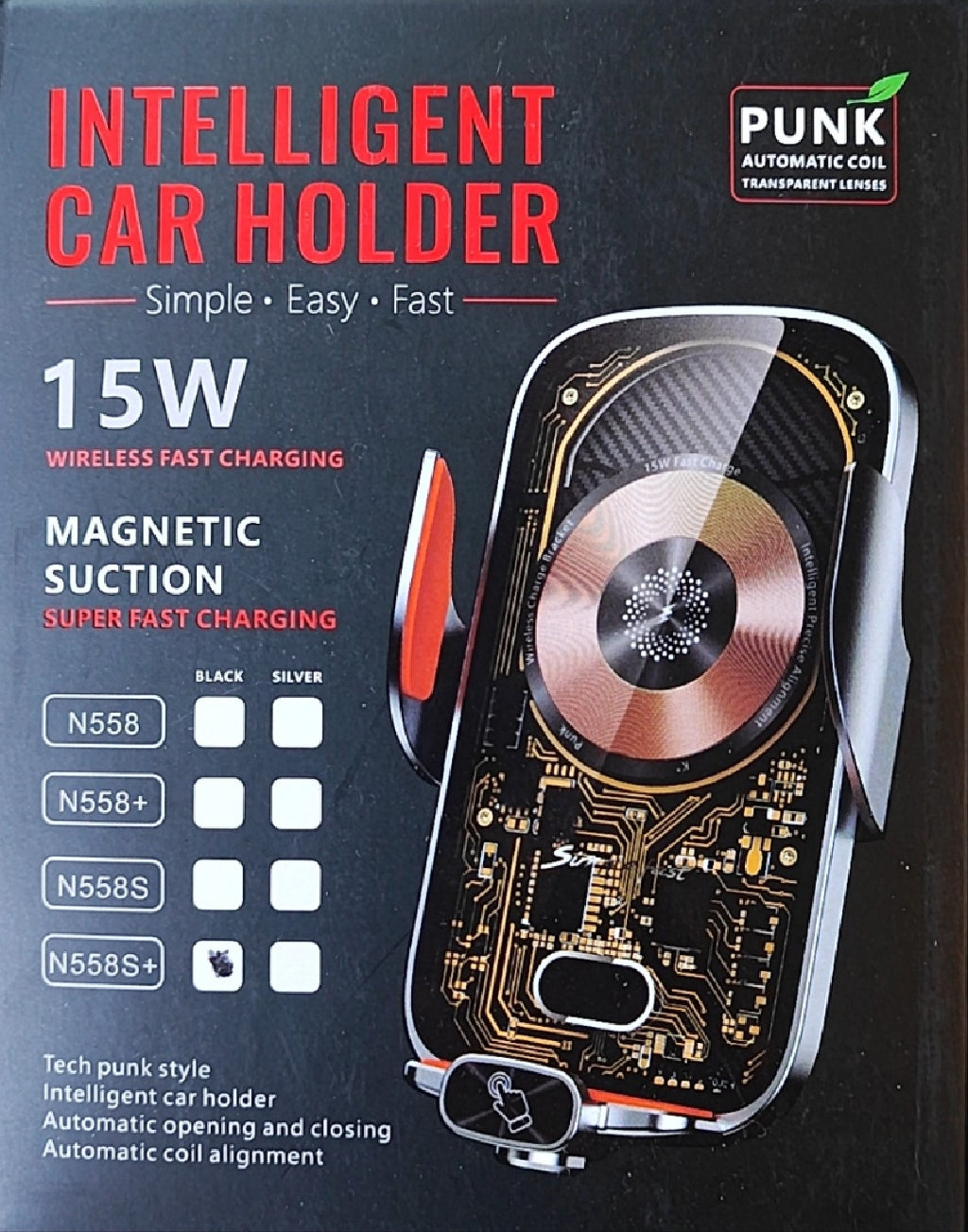 15w 2amp Car Magnetic Universal Mobile Phone Holder with Wireless Charger - Electromann SA