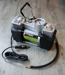 RAIBOER 12VDC 150PSI 70Lit/Min Dual Cylinder Air Compressor and Tool Set - Fast and Efficient Inflation - Electromann SA