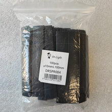 50pcs x 100mm x 10mm Polyolefin Heat Shrink Tubing - Black - Electromann SA