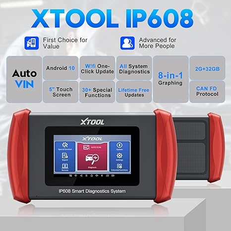 XTOOL IP608 Automotive Diagnostic Scan Tool - FREE Software Updates - Electromann SA