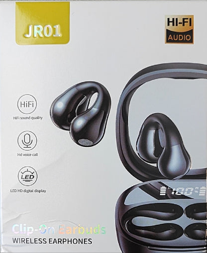 JR01 v5.3 Clip-On Wireless Bluetooth Earbuds Kit - Electromann SA