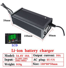 54.6vDC 10Amp 13S Intelligent Lithium-Ion  Battery Charger - Electromann SA