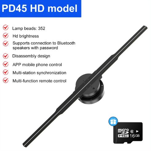 45cm HD Edition Wifi Holographic 3D Fan with Mobile App Control - Electromann SA