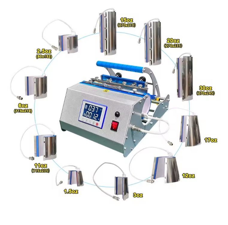 10 in 1 Tumbler and Mug Heat Press Sublimation Machine - Electromann SA