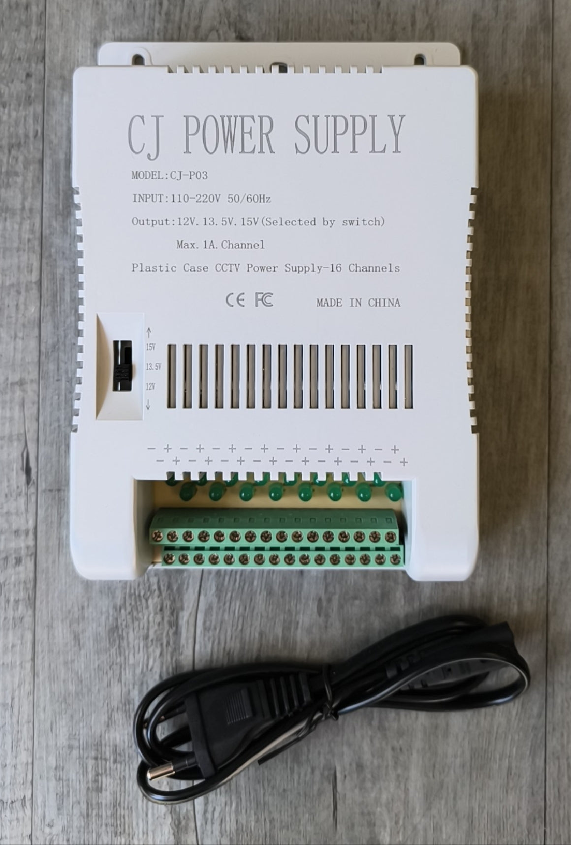 CJ 16 Channel AC220v to 12v/13.5v/15v Power Supply Box - Electromann SA