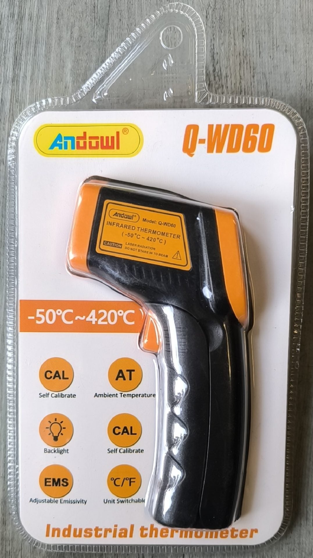 Andowl Q-WD60 Non-Contact Infrared Thermometer - Accurate Temperature Measurement without Contact - Electromann SA