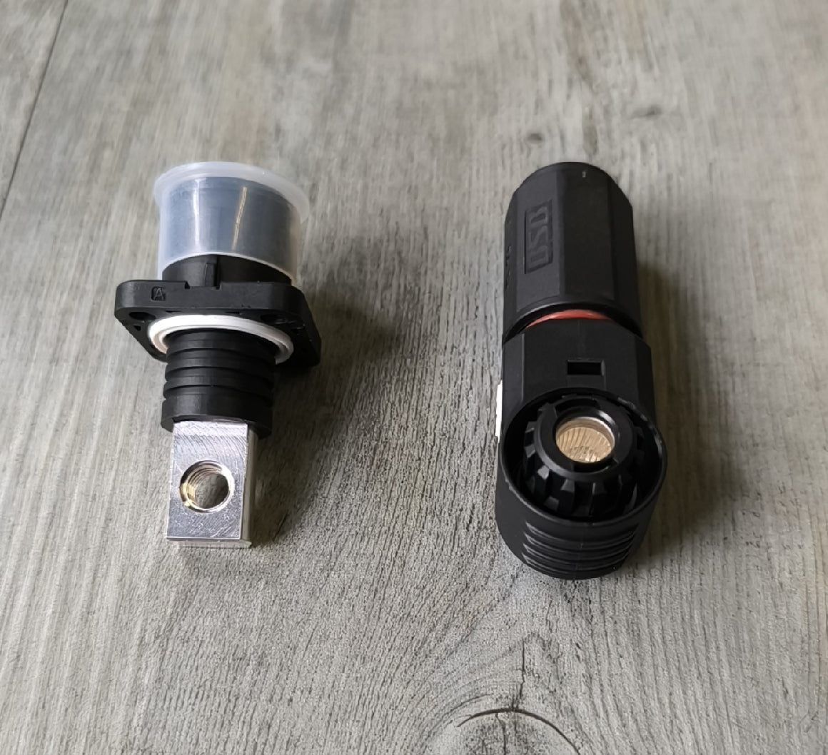 35mm DC Battery Cable Connector Kit - BLACK - Electromann SA
