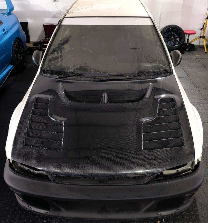 Carbon Fiber CW Style Bonnet Fit For 1998-2000 Subaru Impreza GC8 - Electromann SA