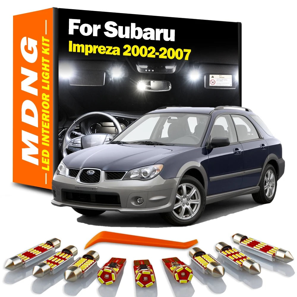 MDNG 8Pcs Canbus LED Interior Map Dome Reading Light Kit For Subaru WRX 2003-2007 - Electromann SA