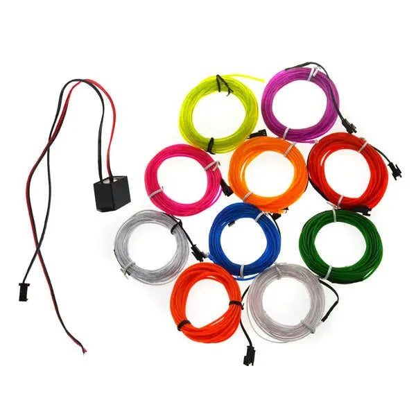 5M 12V Flexible Neon EL Wire Strip – Vibrant and Customizable Lighting - Electromann SA
