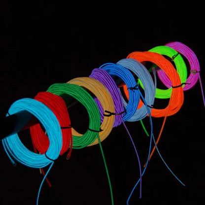 5M 12V Flexible Neon EL Wire Strip – Vibrant and Customizable Lighting - Electromann SA