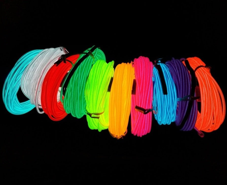 3m Neon Electroluminescent Wire – Flexible and Luminous Lighting Solution - Electromann SA