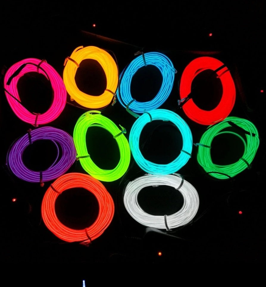 3m Neon Electroluminescent Wire – Flexible and Luminous Lighting Solution - Electromann SA