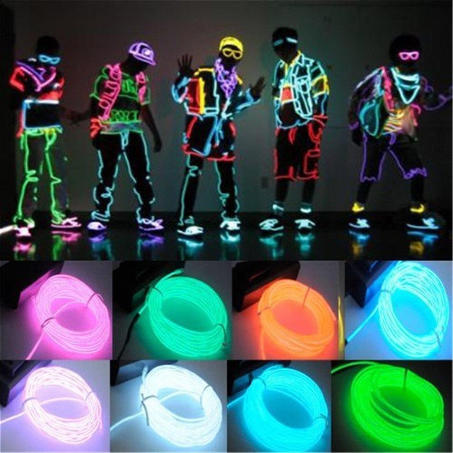 3m Neon Electroluminescent Wire – Flexible and Luminous Lighting Solution - Electromann SA