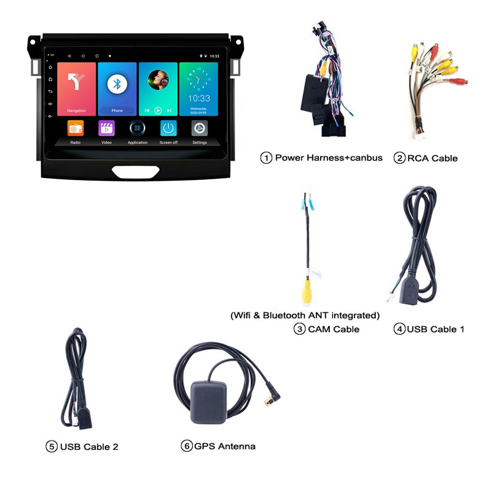 DEMO 4G 3-32G 9 Inch FORD Ranger 2015-2019 Multimedia Navigation System - Electromann SA