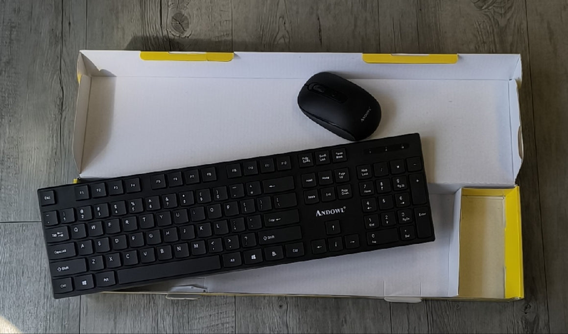 Andowl Q-5003 2.4G Ultra Slim Portable Wireless Keyboard & Mouse Combo - Electromann SA