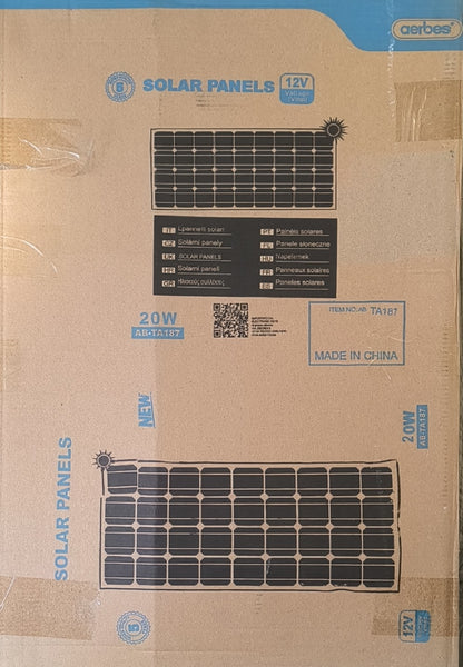aerbes AB-TA187 20W 12v Monocrystalline Solar Panel - Electromann SA