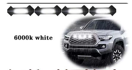 4PCS For 2020-2022 Toyota Tacoma TRD Sport White LED Front Grill Lights - Electromann SA