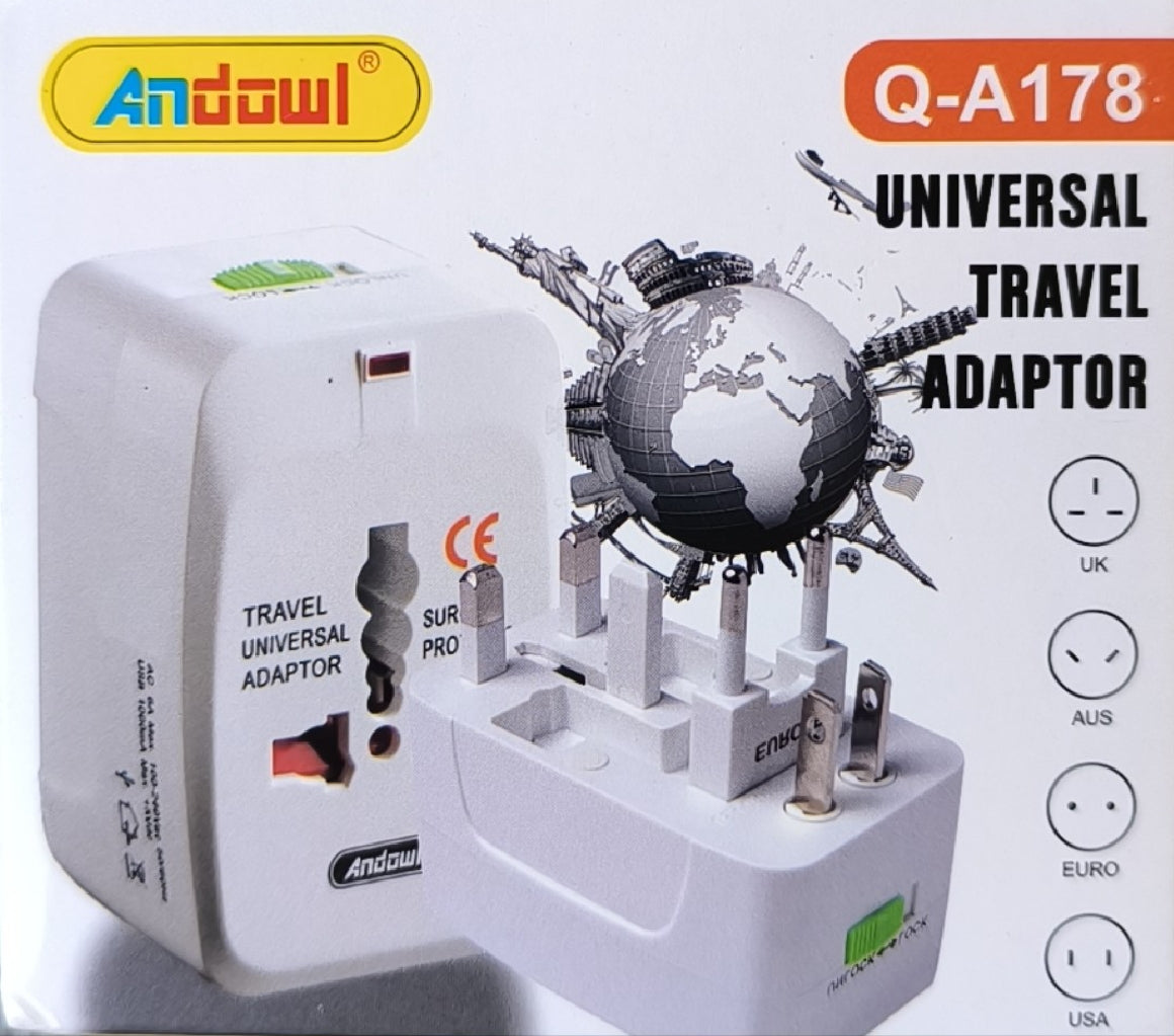 Andowl Q-A178 Universal Multi Connector Travel Adapter - Electromann SA