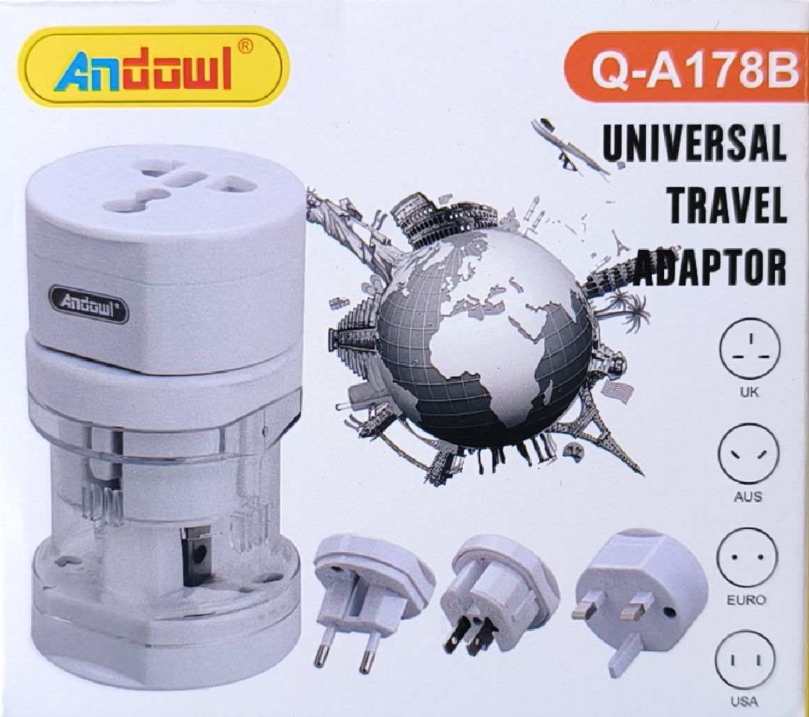 Andowl Q-A178B Universal Multi Connector Travel Adapter - Electromann SA