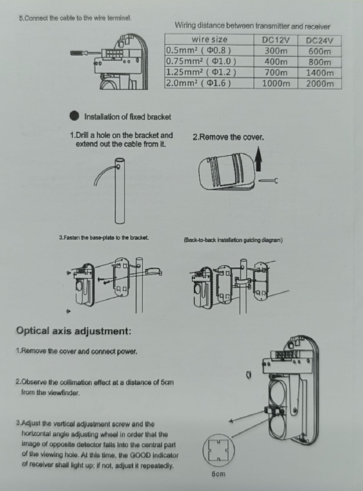 ANDOWL Q-BJ1200 Outdoor Dual Beam 100m Alarm Infrared Movement Sensor Kit - Electromann SA