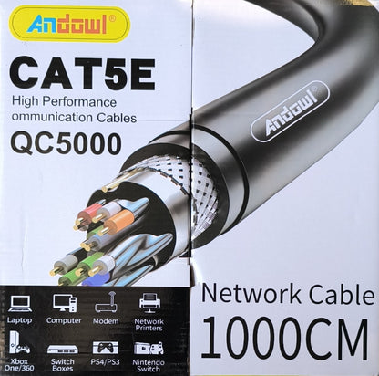 Andowl QC5000 1000cm CAT5E Network Cable with Dispensing Box - Electromann SA
