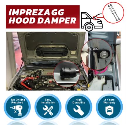 Subaru Impreza from 2002 to 2007 WRX/Wagon GG Front Hood Bonnet Gas Struts - Electromann SA