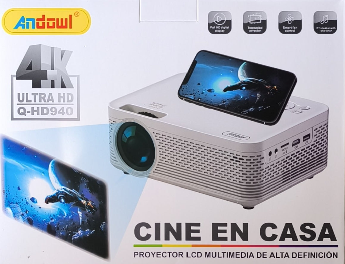 DEMO Andowl Q-HD940 4K Ultra HD Portable Home Theatre Multimedia LED Projector - Electromann SA