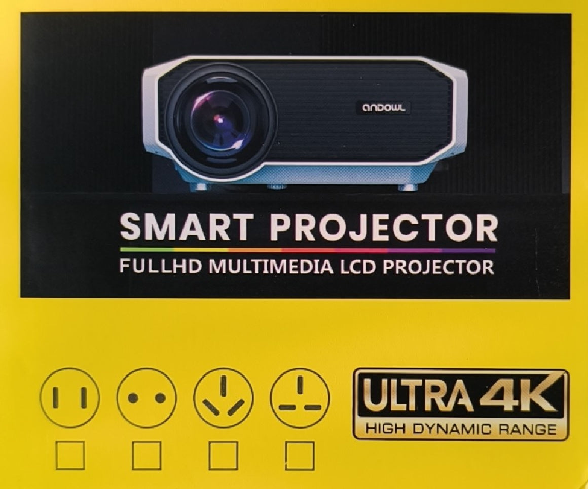 Andowl Q-HD700 Ultra 4K HD Smart Home Theatre Multimedia LED Projector - Electromann SA
