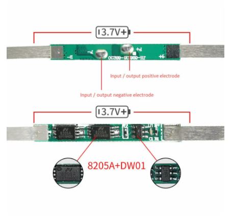 1S 5-6Amp BMS PCB Protection Board For 3.7V 18650 Li-Ion Lithium Battery Cells - Electromann SA