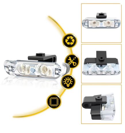 5*2 LED 12V Emergency LED Flashing Strobe Lights for Car-Grille with Switch - Electromann SA