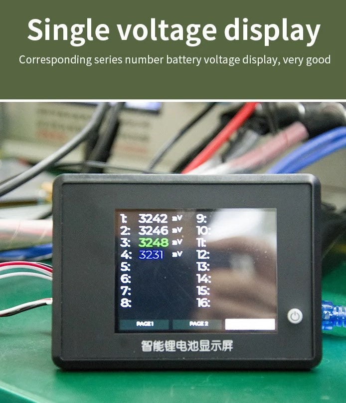 JBD LCD Display Touch Screen 3S-24S for Lithium Battery BMS - Electromann SA