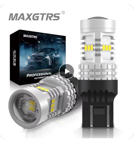 MAXGTRS 7440 W21W T20 Single Contact Amber Indicator Led Bulb For Vehicles - Electromann SA