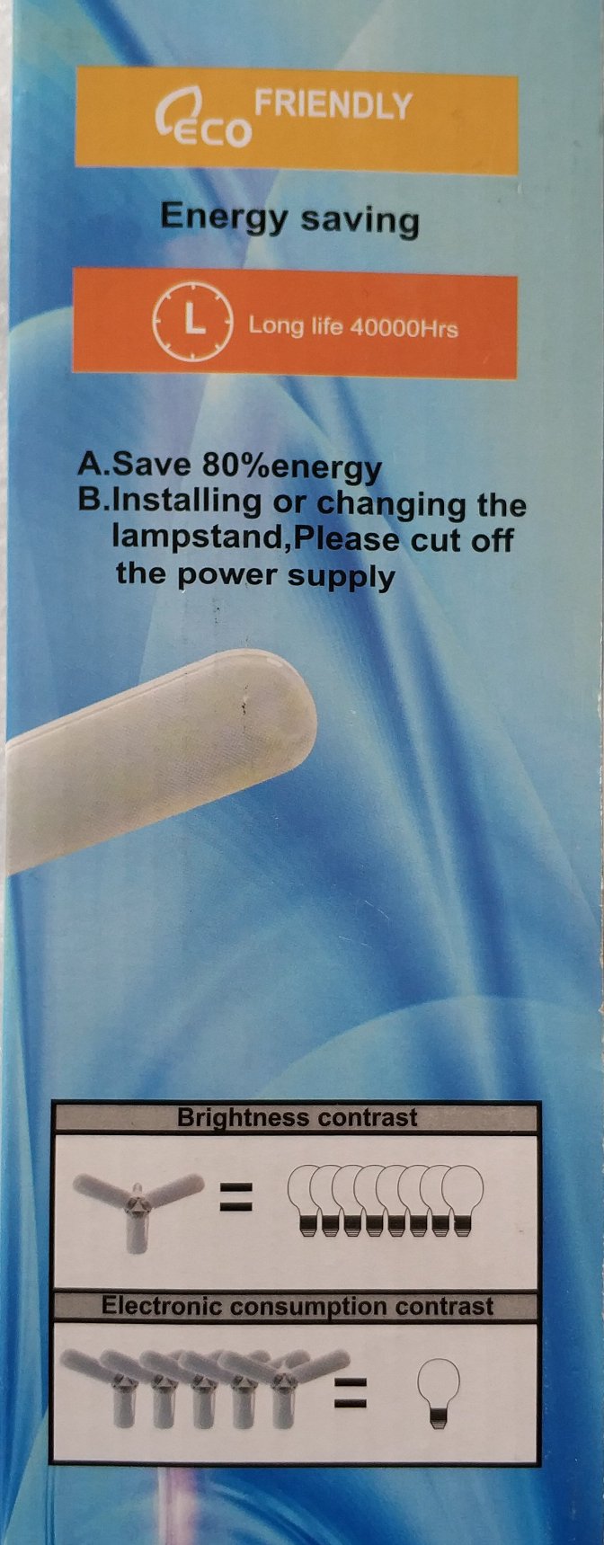 Energy-Efficient 36w 6500k AC220v Fan Blade Type Deformable LED Bulb - Electromann SA