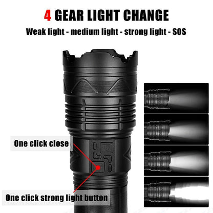 XA-G20 Aluminum Alloy High Power Led Flashlight with 181350 Lithium Batteries - Electromann SA
