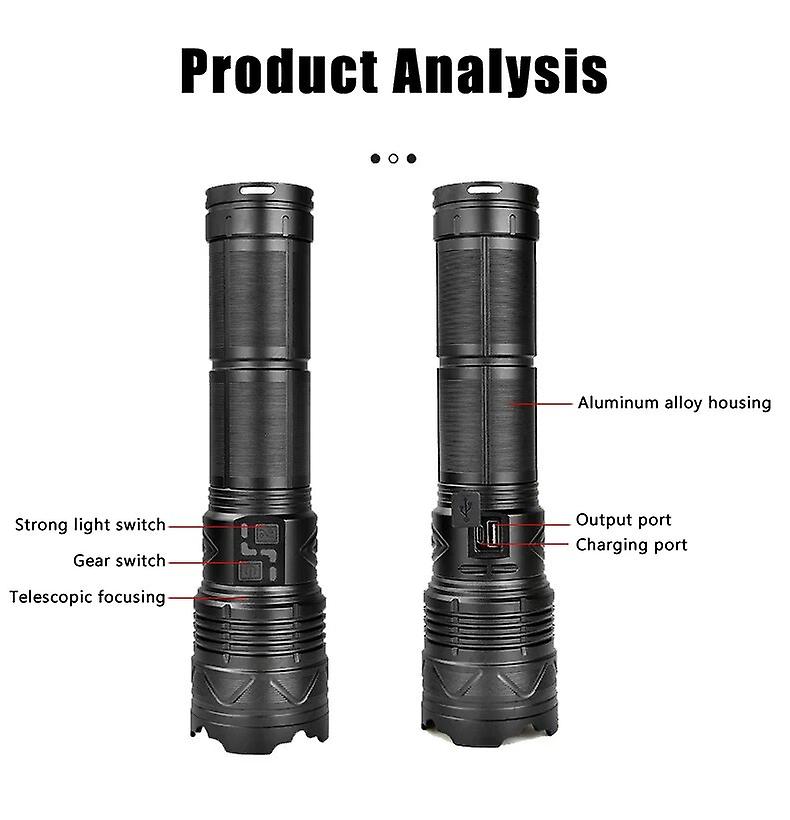 XA-G20 Aluminum Alloy High Power Led Flashlight with 181350 Lithium Batteries - Electromann SA