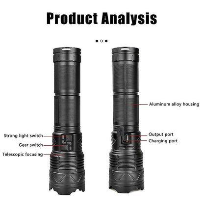XA-G20 Aluminum Alloy High Power Led Flashlight with 181350 Lithium Batteries - Electromann SA