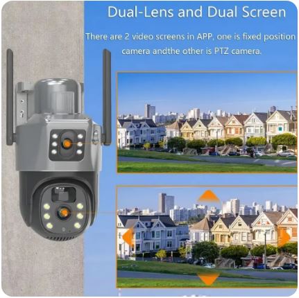 Solar Outdoor Surveillance 4G Sim 4K 8MP Three Lens Camera - Electromann SA