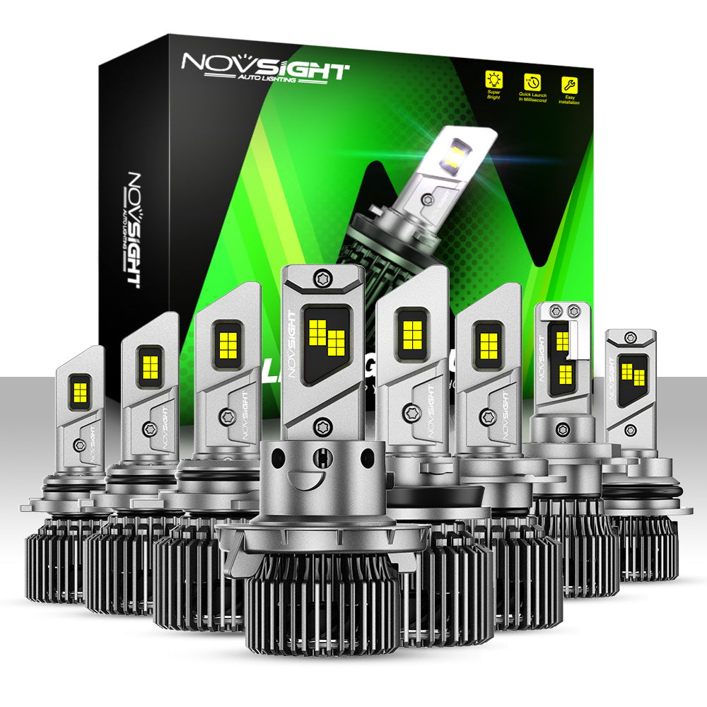 Novsight A500 N76 Plus Series H4/HB2/9003 100W 20000LM 6500K Car Headlight LED Kit - Upgrade Your Vehicle's Lighting - Electromann SA