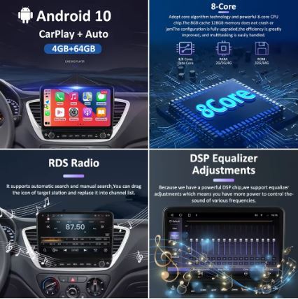 iCreative IPS 4G+64G Android 10 Car Radio Multimedia Player For VW Tiguan NF 2006 - 2016 - Electromann SA