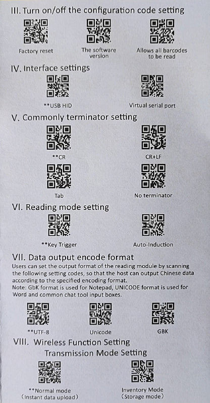 Andowl Q-SM55B 2.4GHZ Wirless and USB Wired Barcode Scanner - Electromann SA
