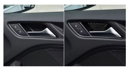 4pcs Audi A3/S3 Interior Carbon Fiber look Inner Door Handle Sticker Set - Electromann SA