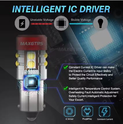Super Bright BA9S 30-SMD LED Bulb for Cars - Electromann SA