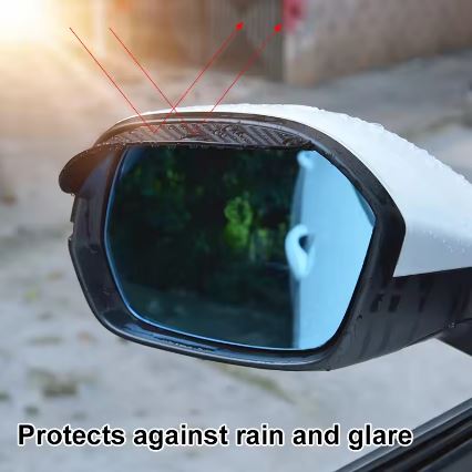 Carbon Fiber Look Car Rear View Mirror Rain Covers for Audi S-line Vehicles - Electromann SA